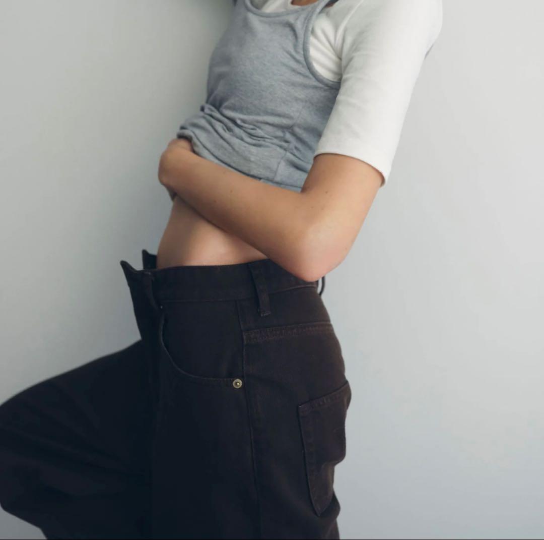 値下げ】シールームリン ワイドウエストバギーSRN05 ブラウン23インチ