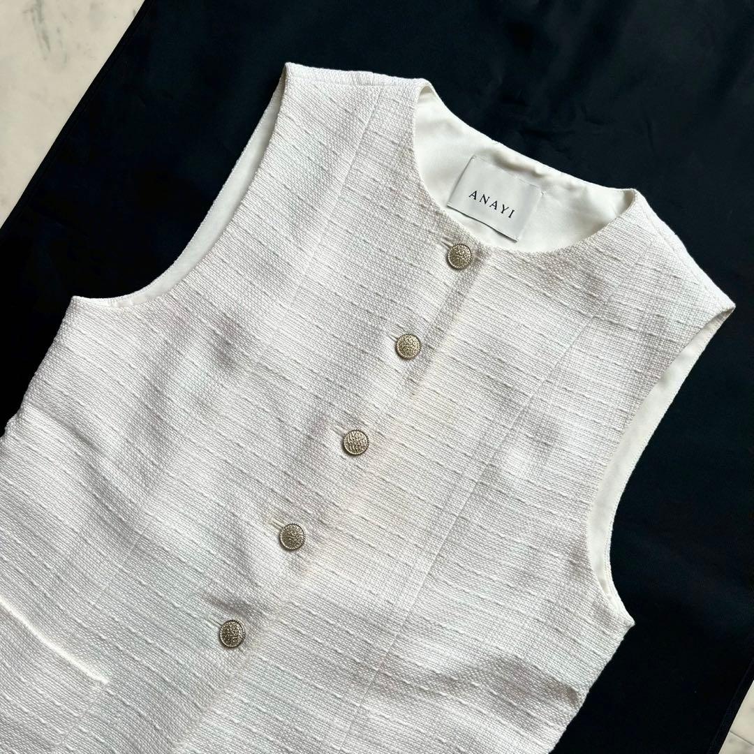 定価6万 ANAYI 2023 コットンオックスパッチポケットジレ 白 38 - メルカリ