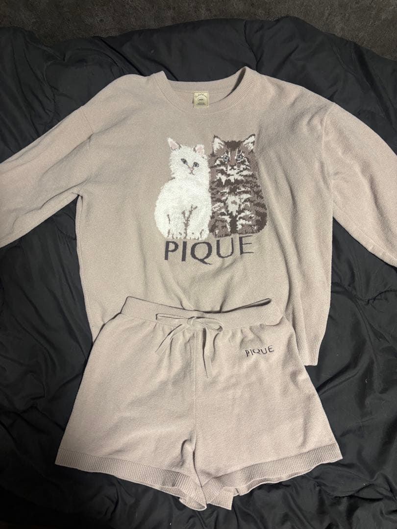 ジェラートピケ ツインキャットジャガードプルオーバー ショートパンツ