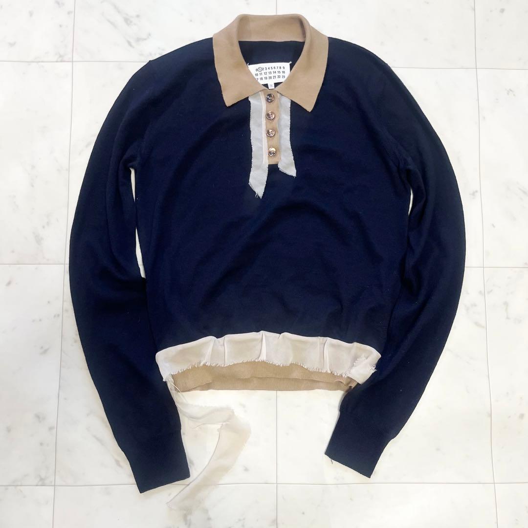 Maison Margiela ドッキングデザインポロニット ステッチ Sサイズ Maison Margiela（メゾンマルジェラ）の「MAISON MARGIELA