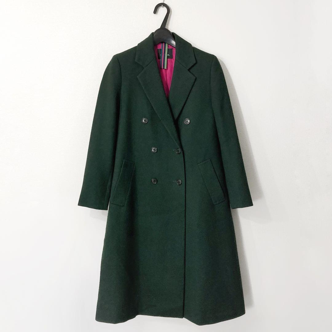 あき様専用 美品✨ポールスミス ダブルチェスターコート グリーン