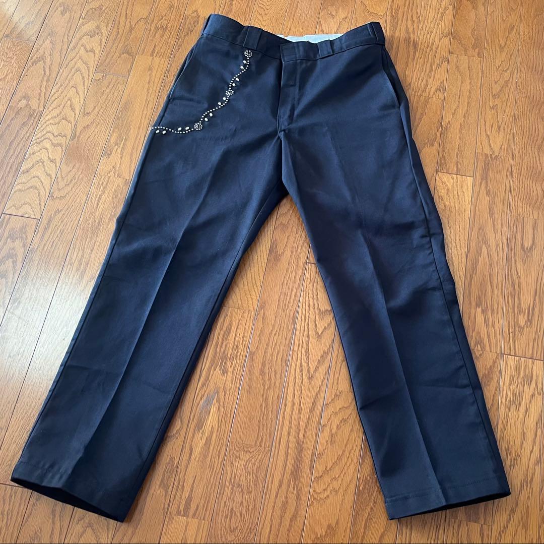 ◇キムタク着HTC×ディッキーズ　スタッズワークパンツ黒w34◇ 36 ブラック HTC ディッキーズ 874 ワークパンツ スタカリ キムタク着