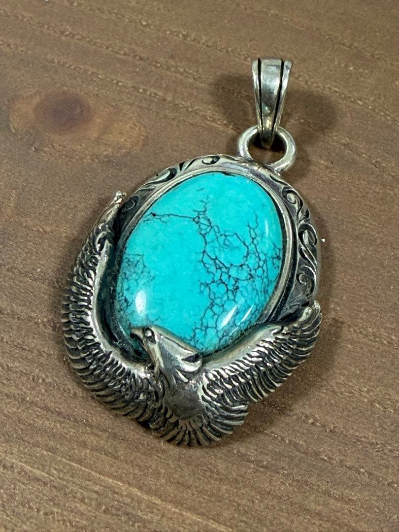 SAAD サード イーグル ターコイズ トップ シルバー925 ペンダント