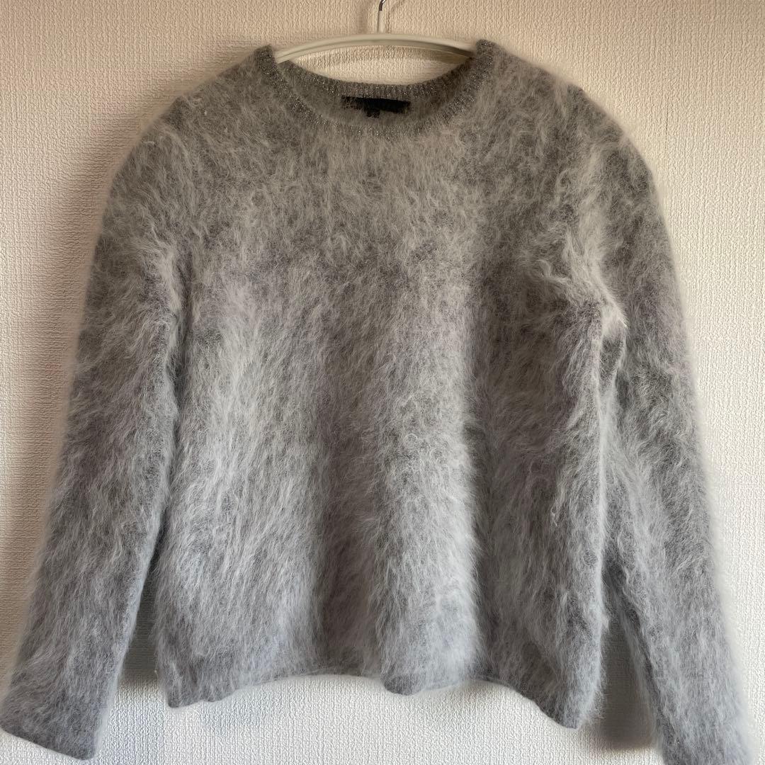 ANAYI グレー アンゴラ72% ラメクルーネックセーター 楽天市場】ラメブークレクルーネック プルオーバー ANAYI アナイ