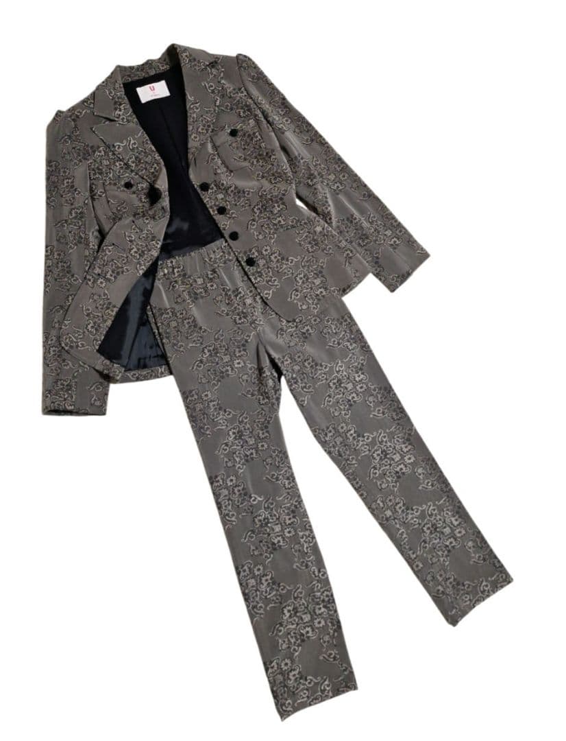 ユーバイウンガロ　パンツスーツ　ジャケット　ペイズリー　日本製 ユーバイウンガロ パンツスーツ ジャケット ペイズリー 日本製 ユー