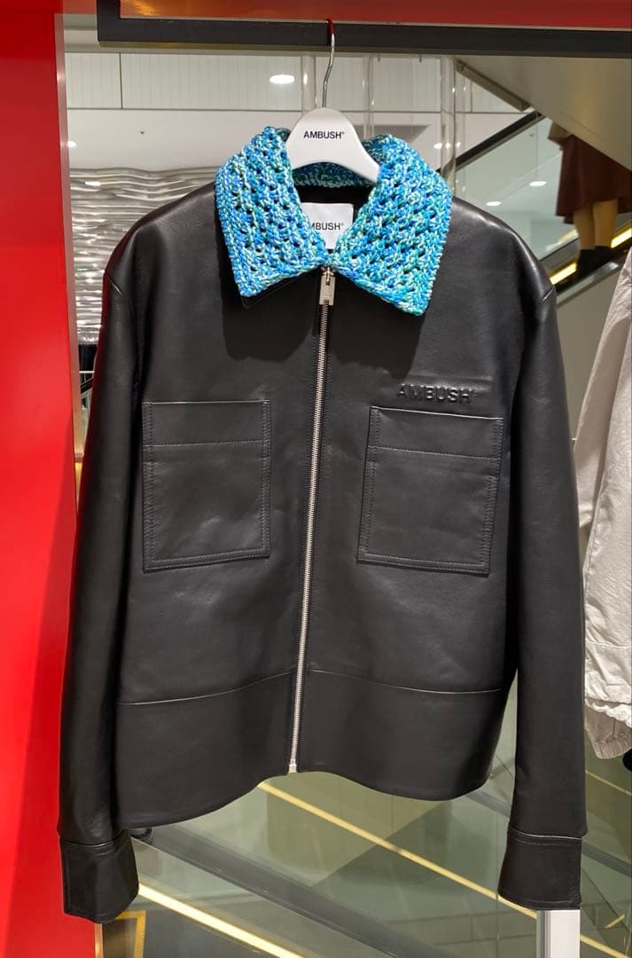AMBUSH クロシェ編み レザージャケット - メルカリ