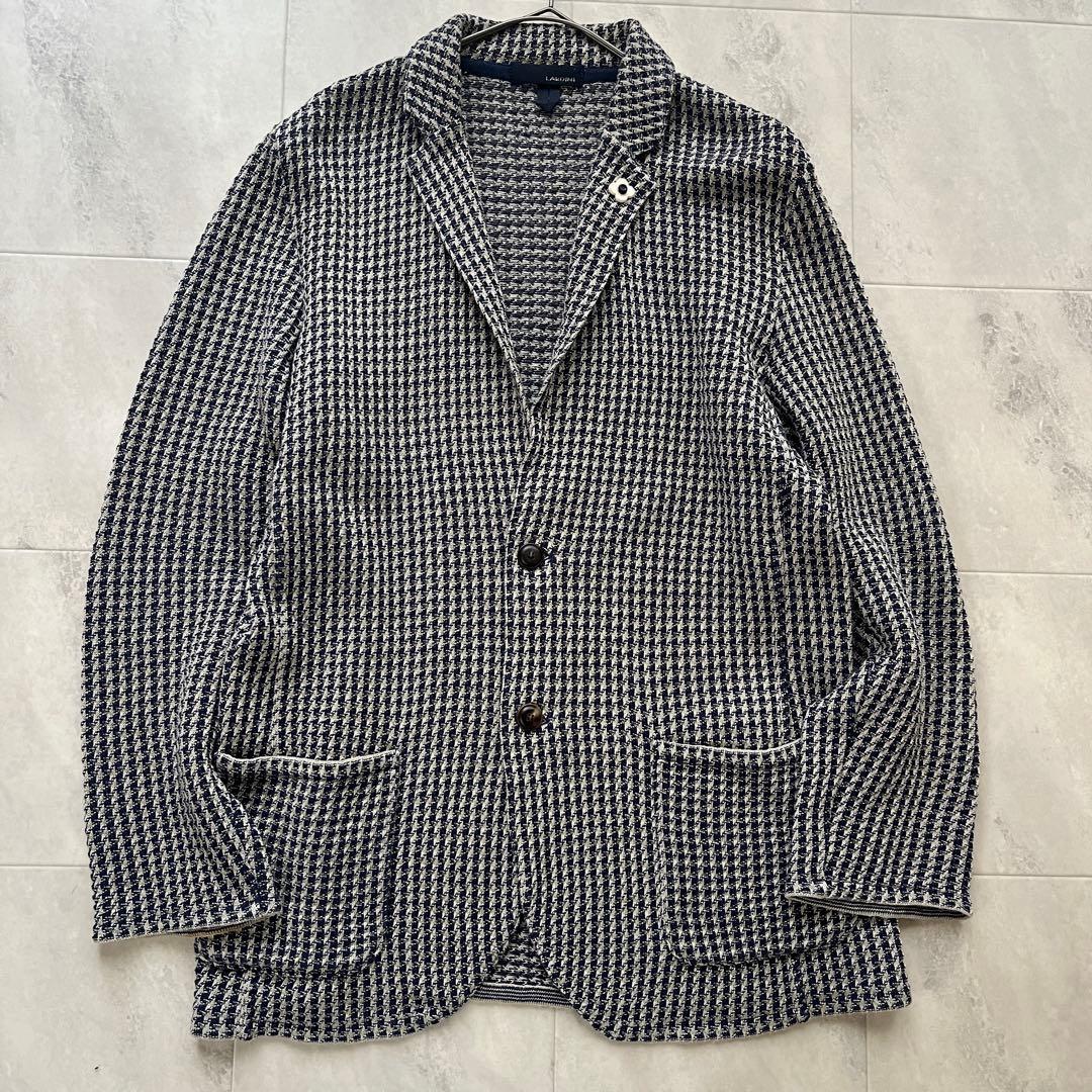 美品 ラルディーニ コットンリネン ニットジャケット ブートニエール