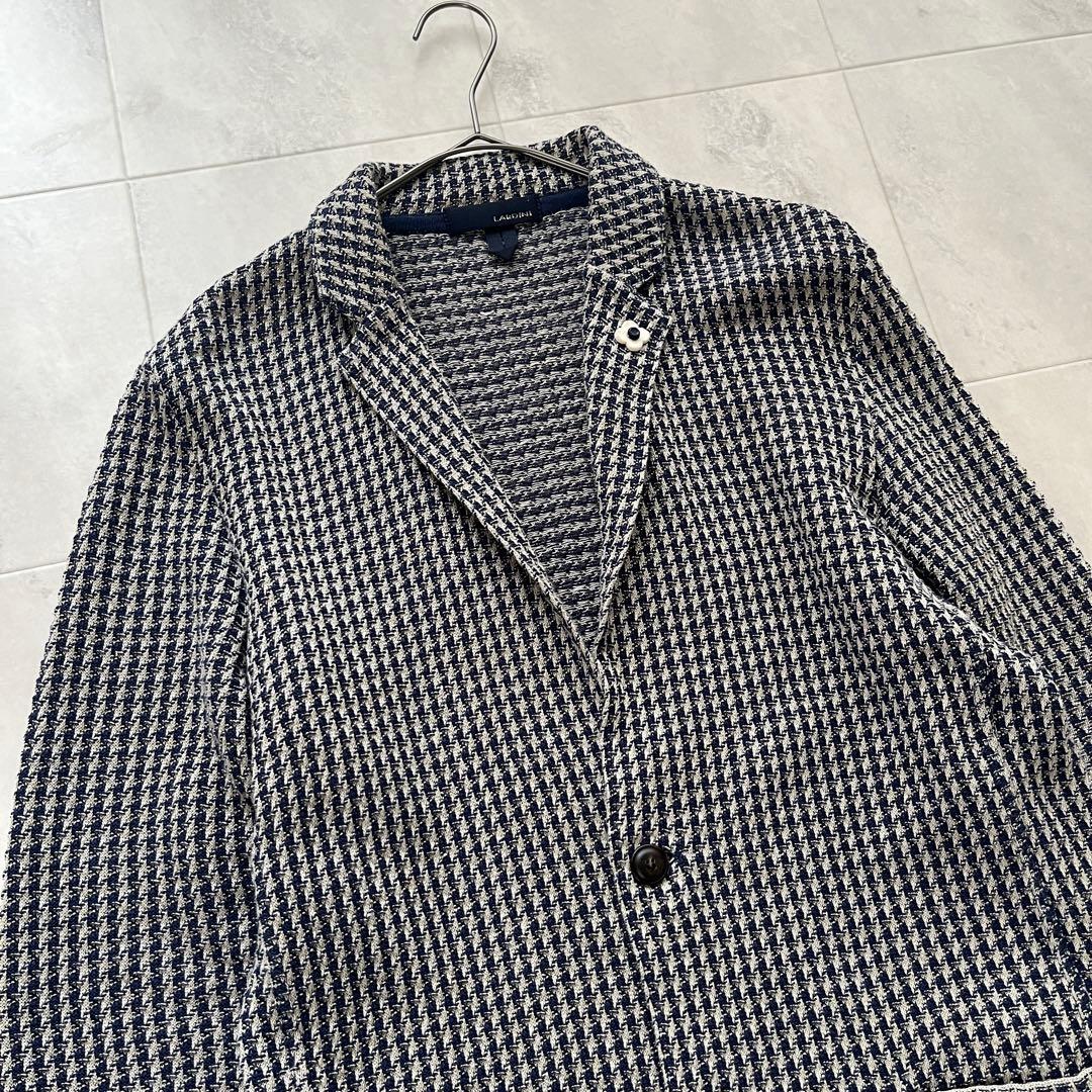 美品 ラルディーニ コットンリネン ニットジャケット ブートニエール