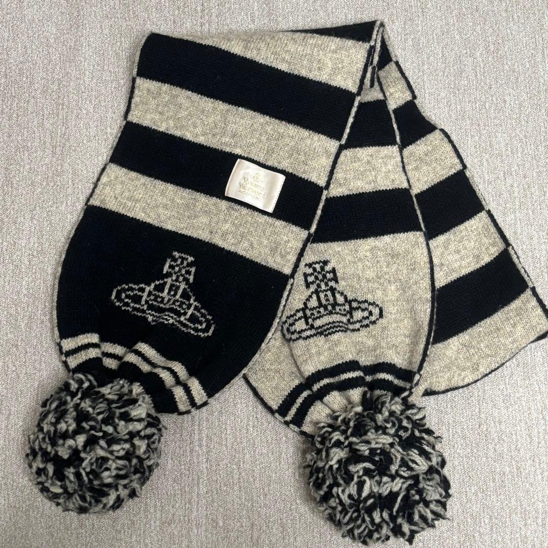 ヴィヴィアンウエストウッド マフラー ポンポン ボーダー Vivienne