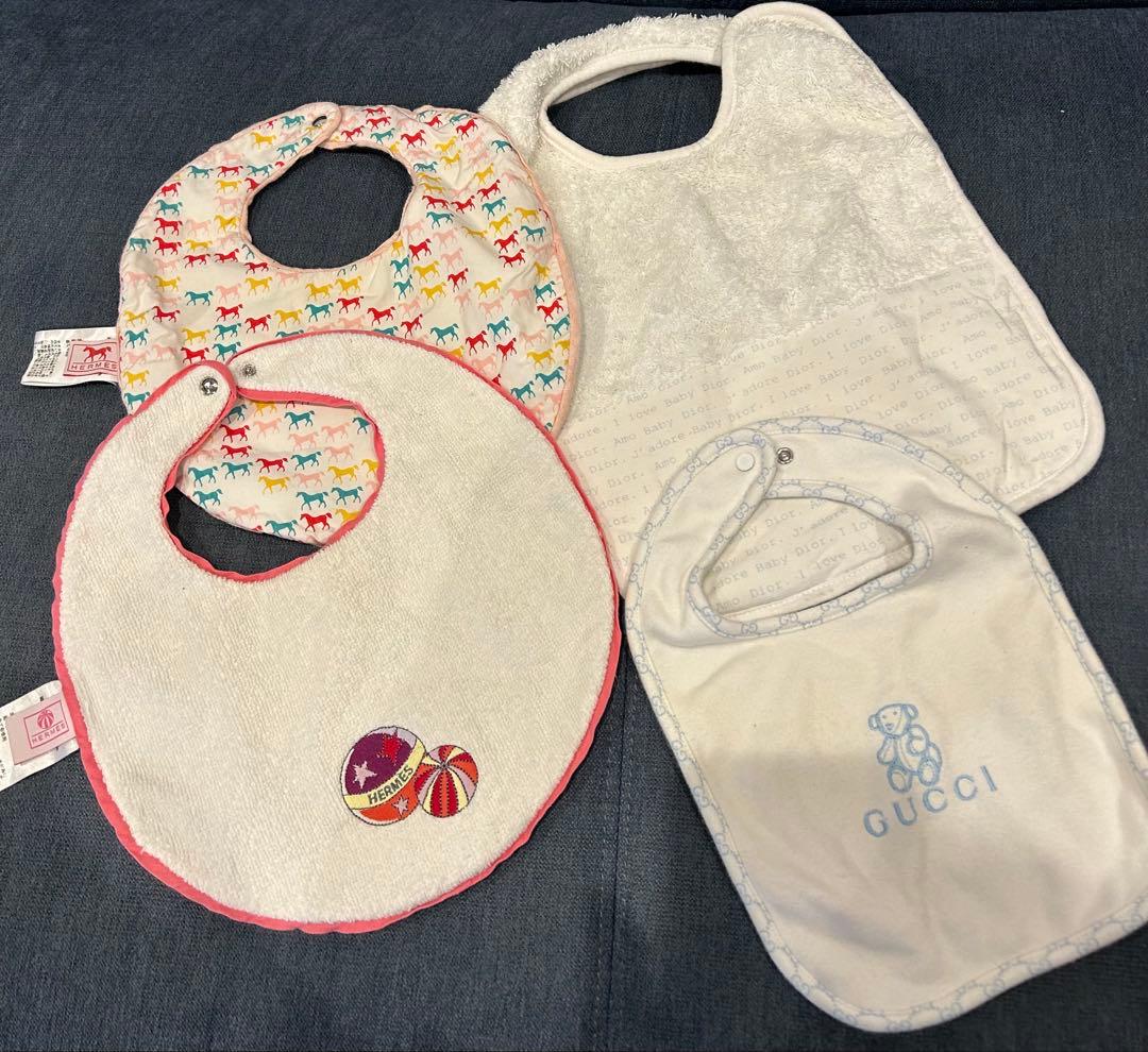 HERMES他 スタイ・よだれかけ 4枚セット 直営店！【HERMES エルメス】Passe-passe よだれかけ ベビー用品