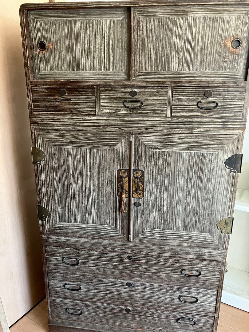 大幅値下げ‼︎ アンティーク　日本桐箪笥 四尺 総桐 二段重ね 和箪笥 大正時代 アンティーク