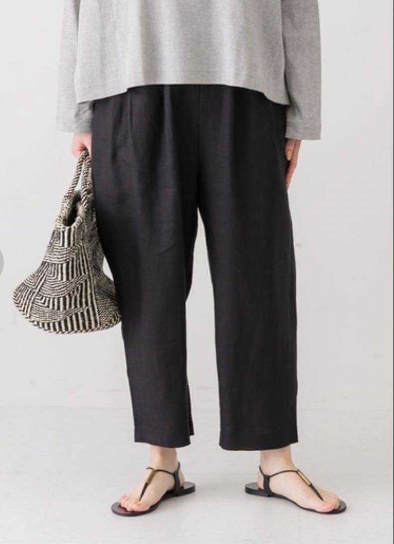 かぐれ　リネンサルエルパンツ　黒 かぐれ（カグレ）の「リネンサルエルパンツ（その他パンツ）」 - WEAR