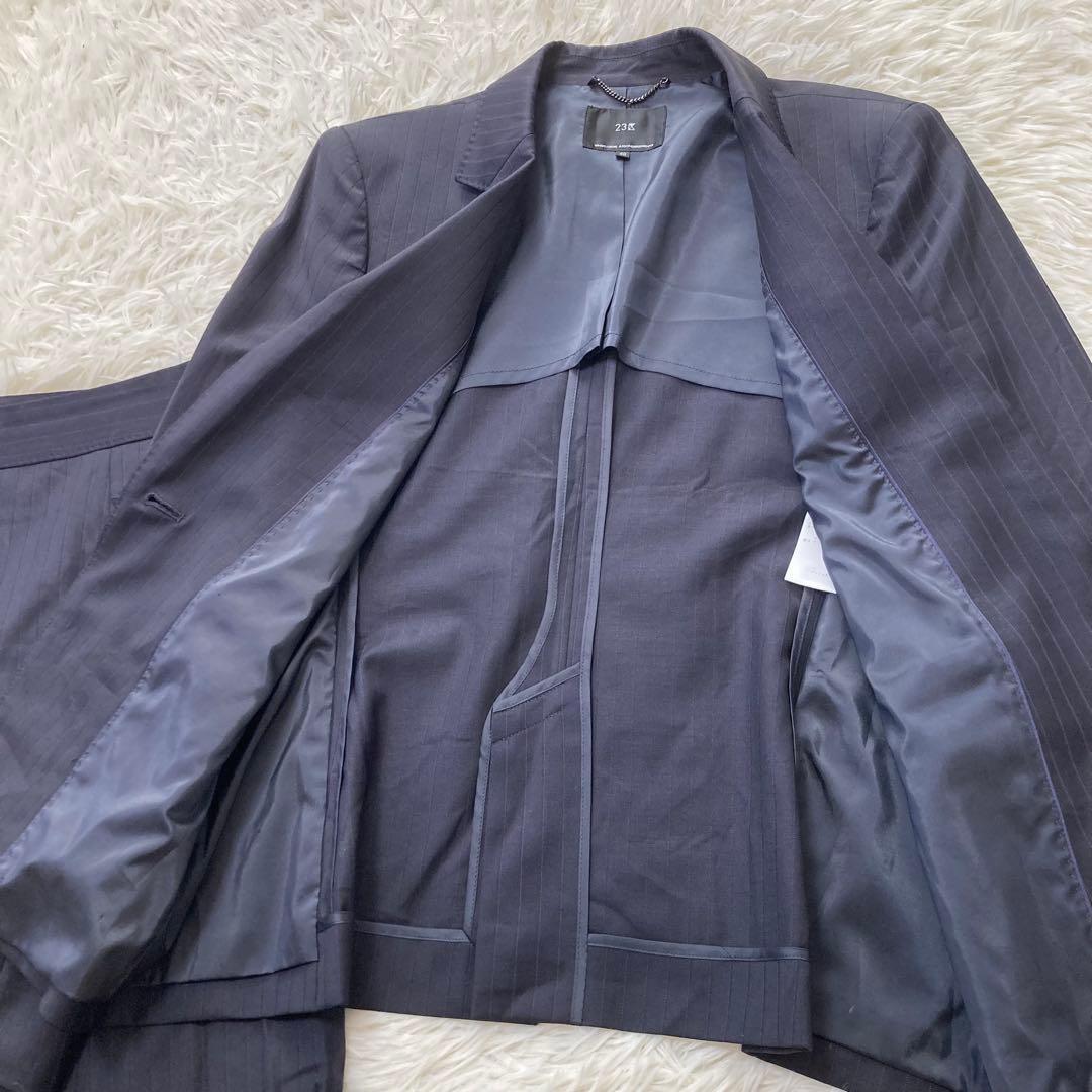23区 スーツ 近年モデル ジャケット スカート ストライプ 大きいサイズ
