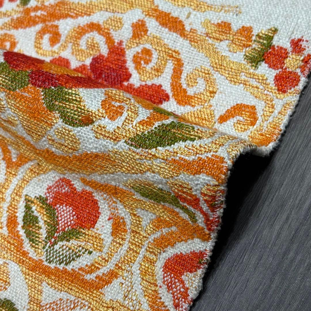 八寸名古屋帯 西陣織 真綿紬 正絹 白 中古 花so334 - メルカリ