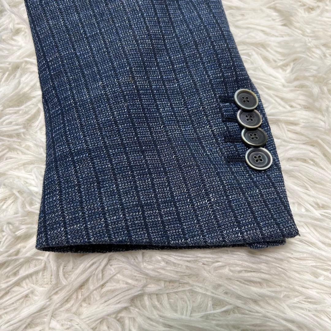 美品】ラルディーニ テーラードジャケット リネン使用 ネイビー 段返り