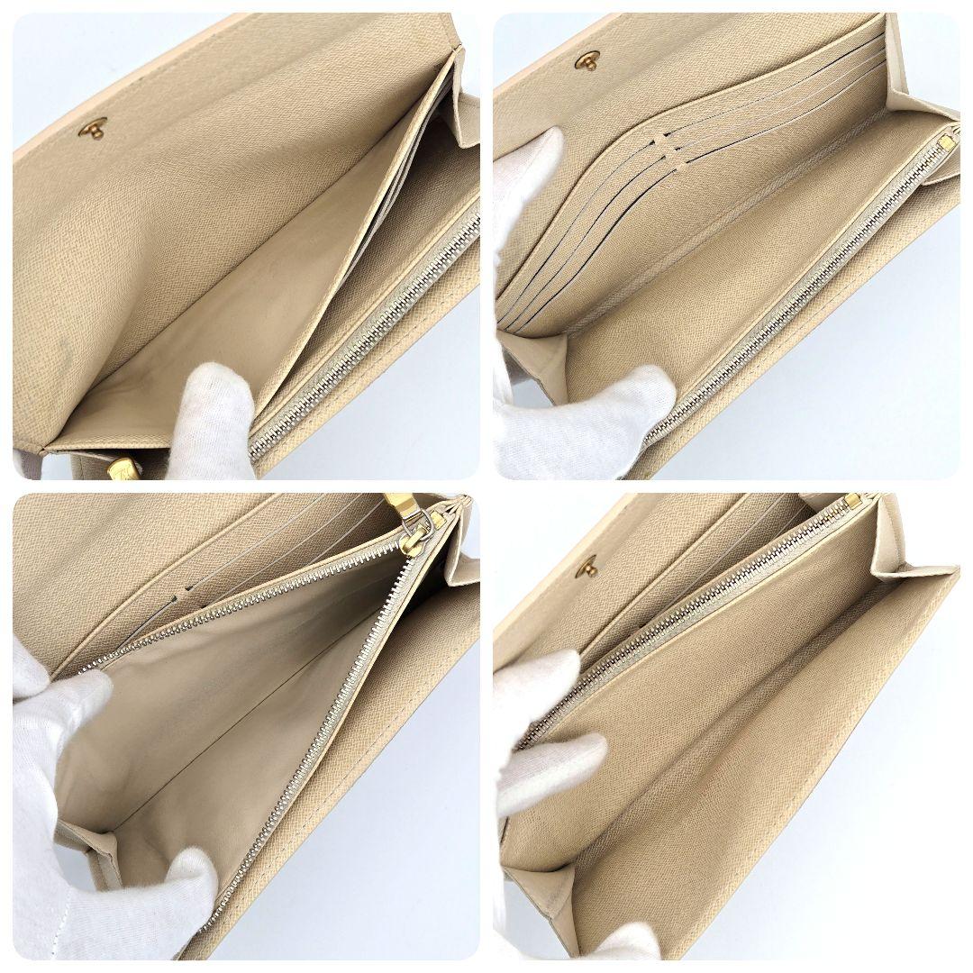 ルイヴィトン ポルトフォイユ サラ 長財布 ダミエアズール 白 N61735