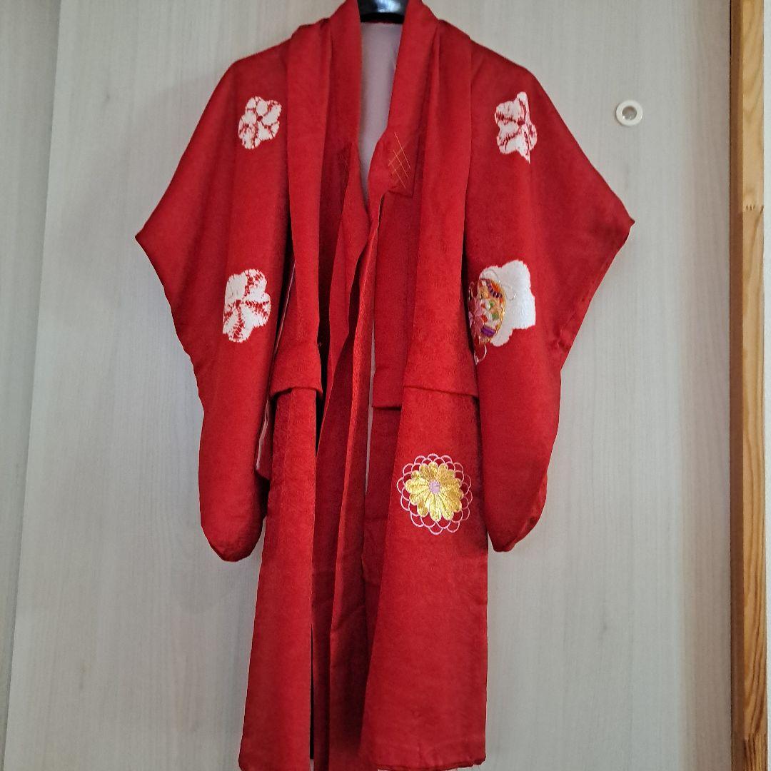 七五三 赤い花柄刺繍衣装　3歳 Catherine Cottage（キャサリンコテージ） 被布セット 3歳女の子