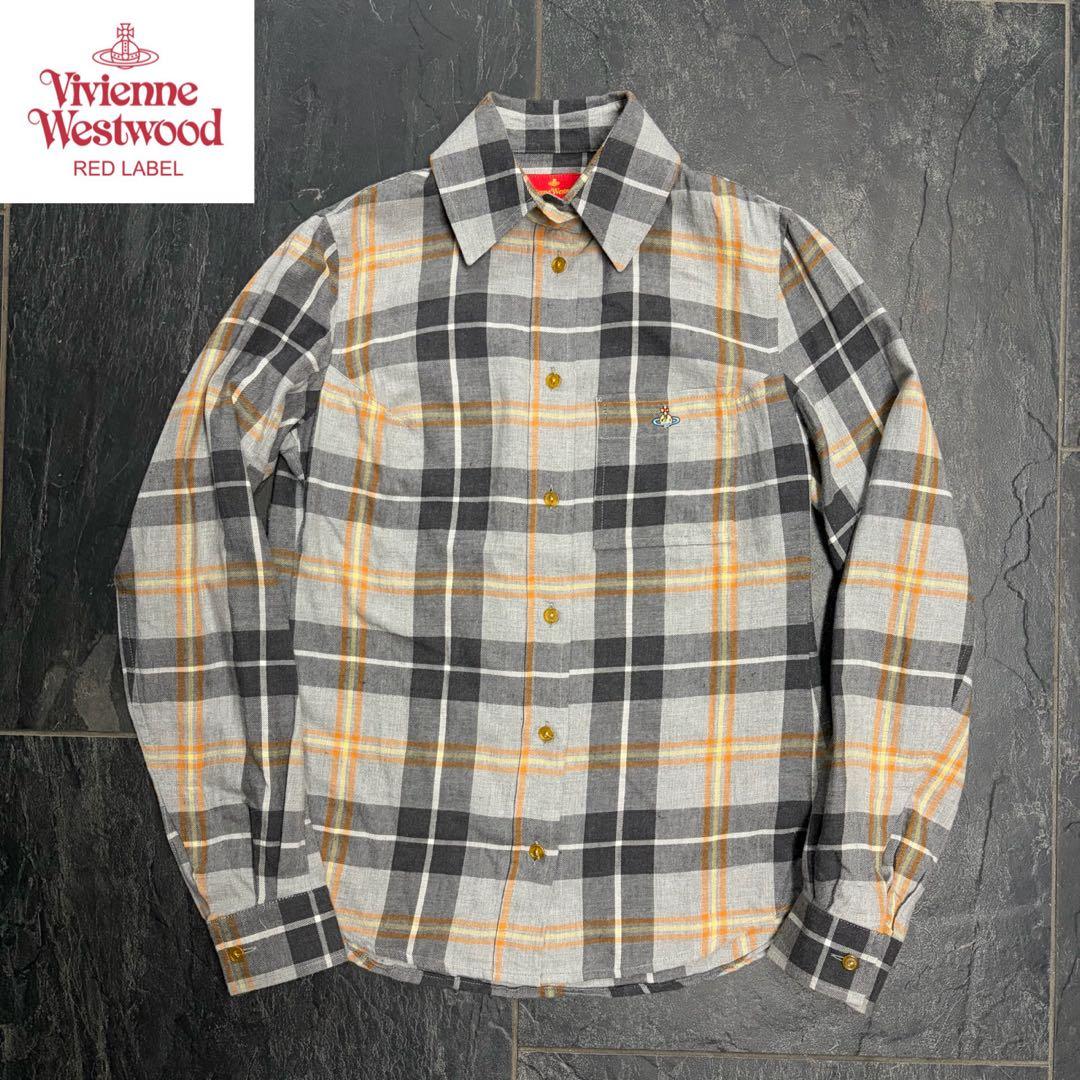 Vivienne Westwood オーブ刺繍　チェックシャツ ヴィヴィアンウエストウッド オーブ刺繍 チェックシャツ 44 - メルカリ