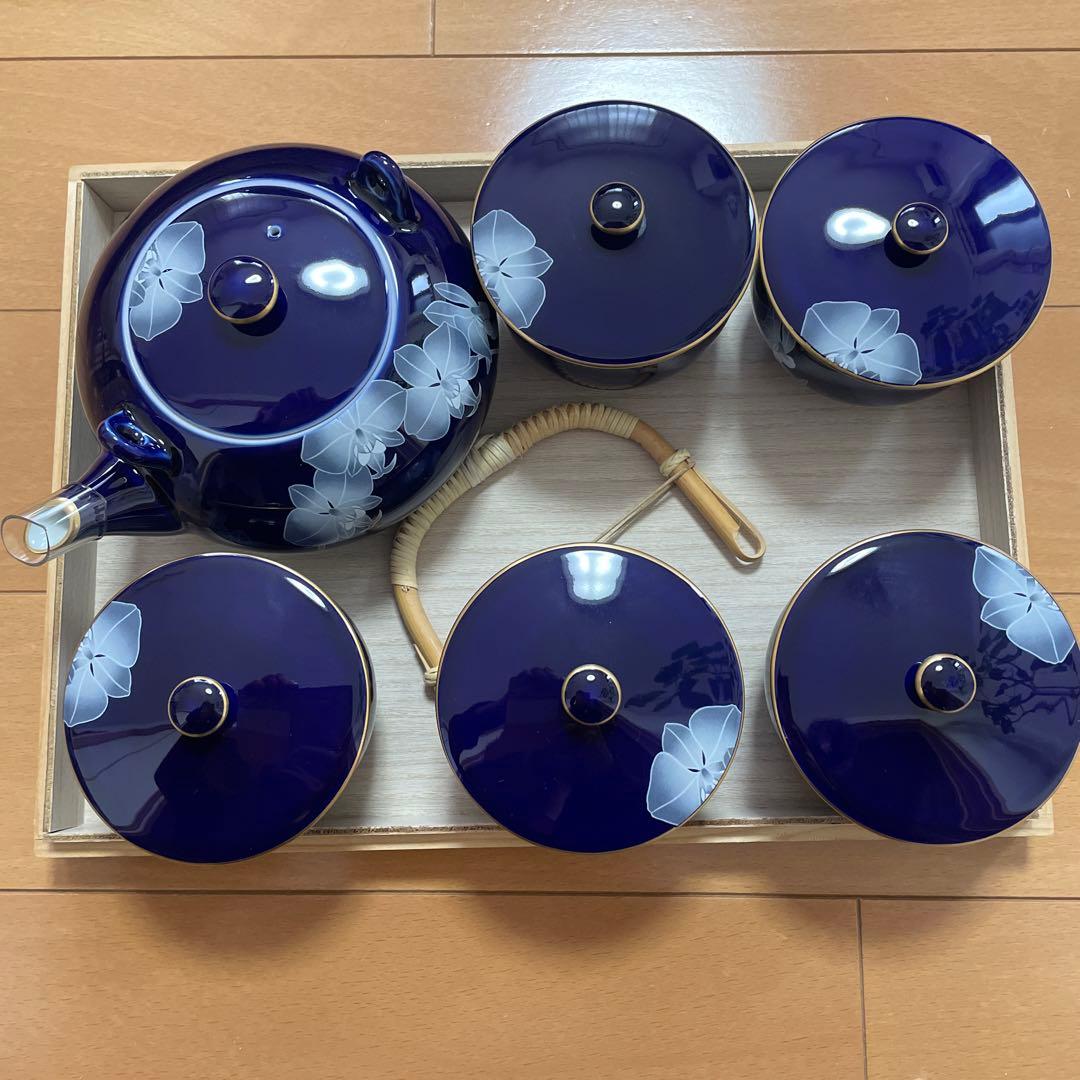 香蘭社 ルリ胡蝶蘭 急須湯呑みセット - メルカリ