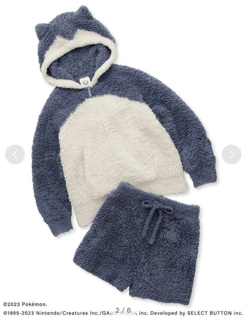 ジェラートピケ ポケモン ジェラート カビゴンパーカ&ショートパンツセット gelato pique】ジェラート カビゴンパーカ＆ショートパンツセット