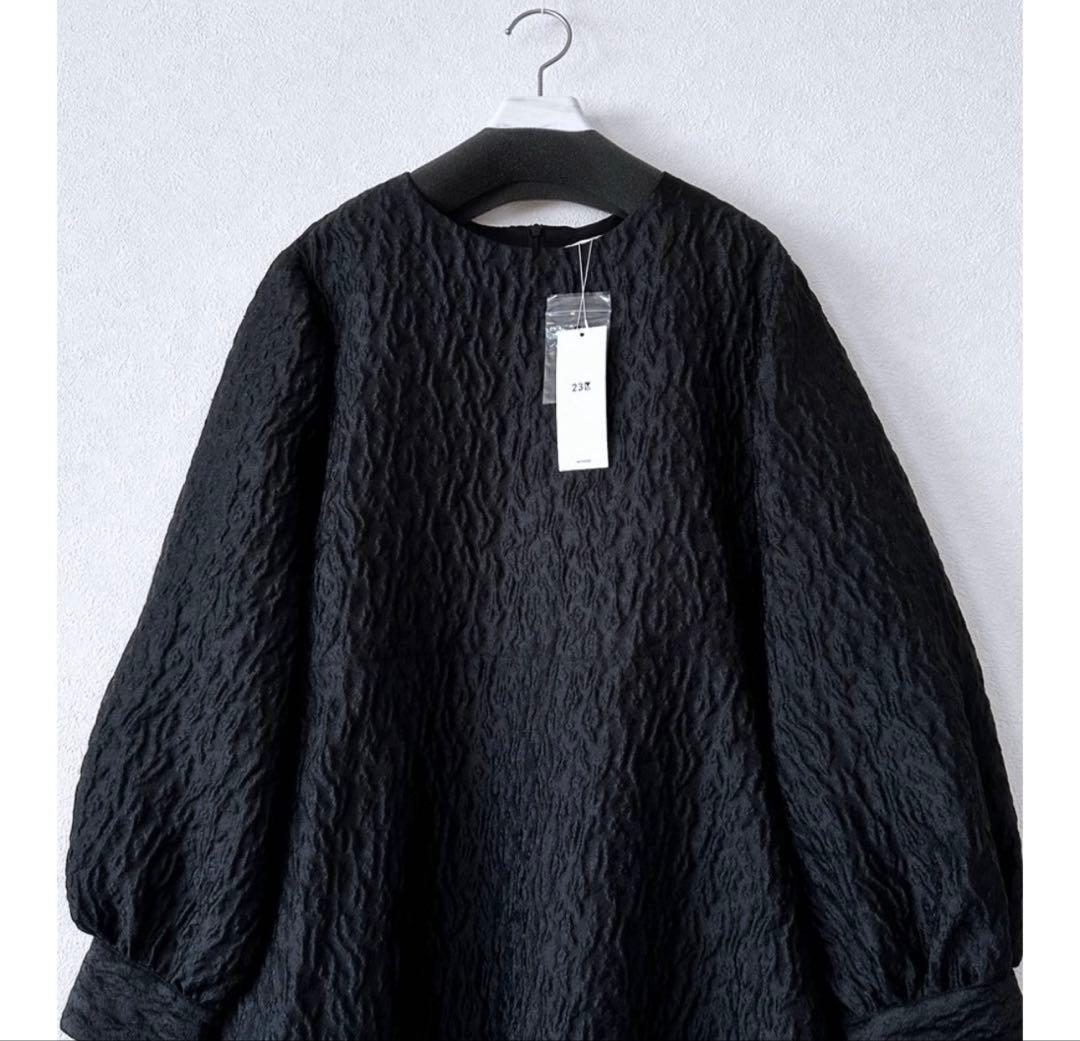 大きいサイズ48＊23区 米沢産 ジャカードペプラム トップス＊自由区