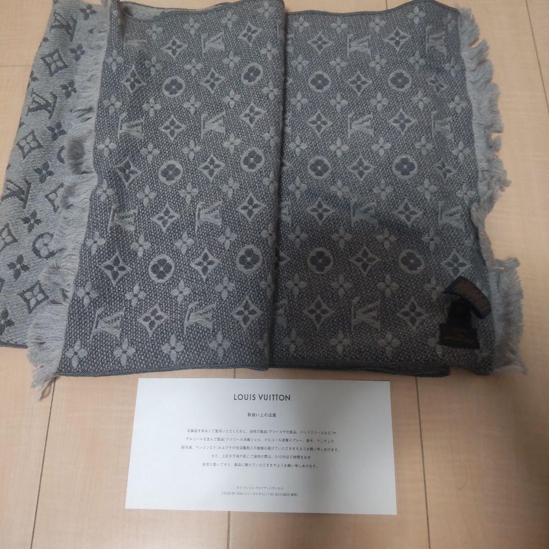 LOUIS VUITTON グレー マフラー 約160cm x 30cm 中古・古着通販】LOUIS VUITTON (ルイ ヴィトン) マフラー グレー