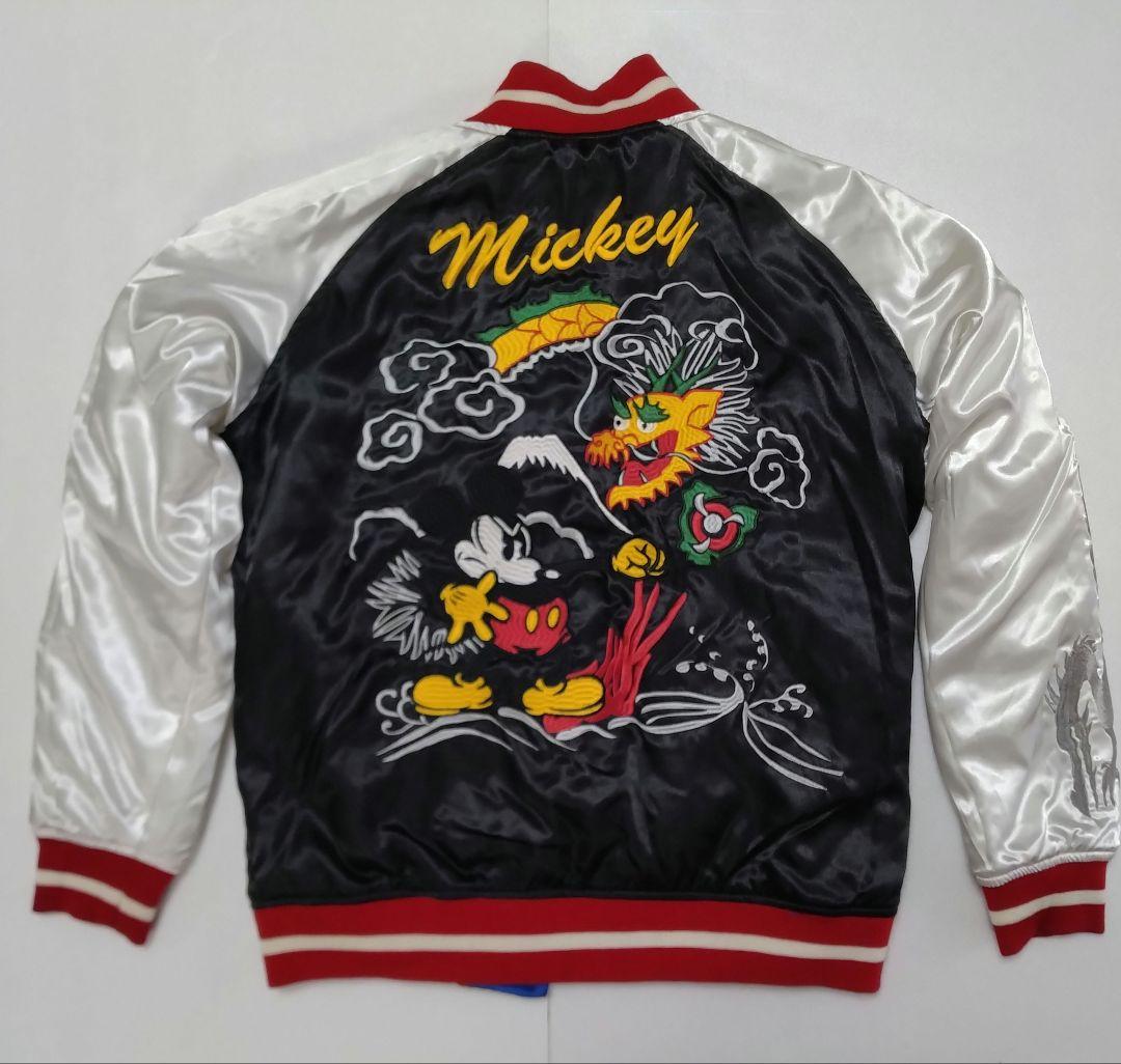 美品ビンテージ】ミッキーマウス スカジャン 青黒 リバーシブル - メルカリ