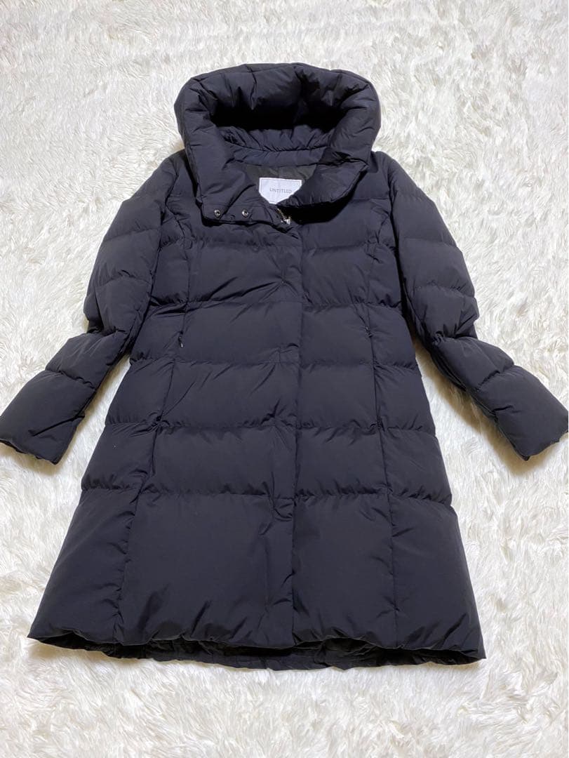 ✨美品✨アンタイトル ホワイトダックダウンコート Aライン M 黒 近年