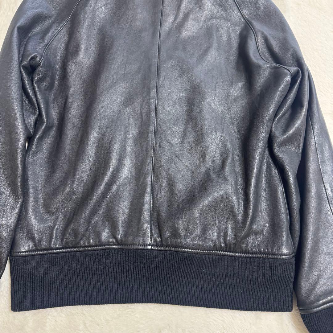 美品ユナイテッドアローズ羊革フーテッドレザーライダースジャケットS