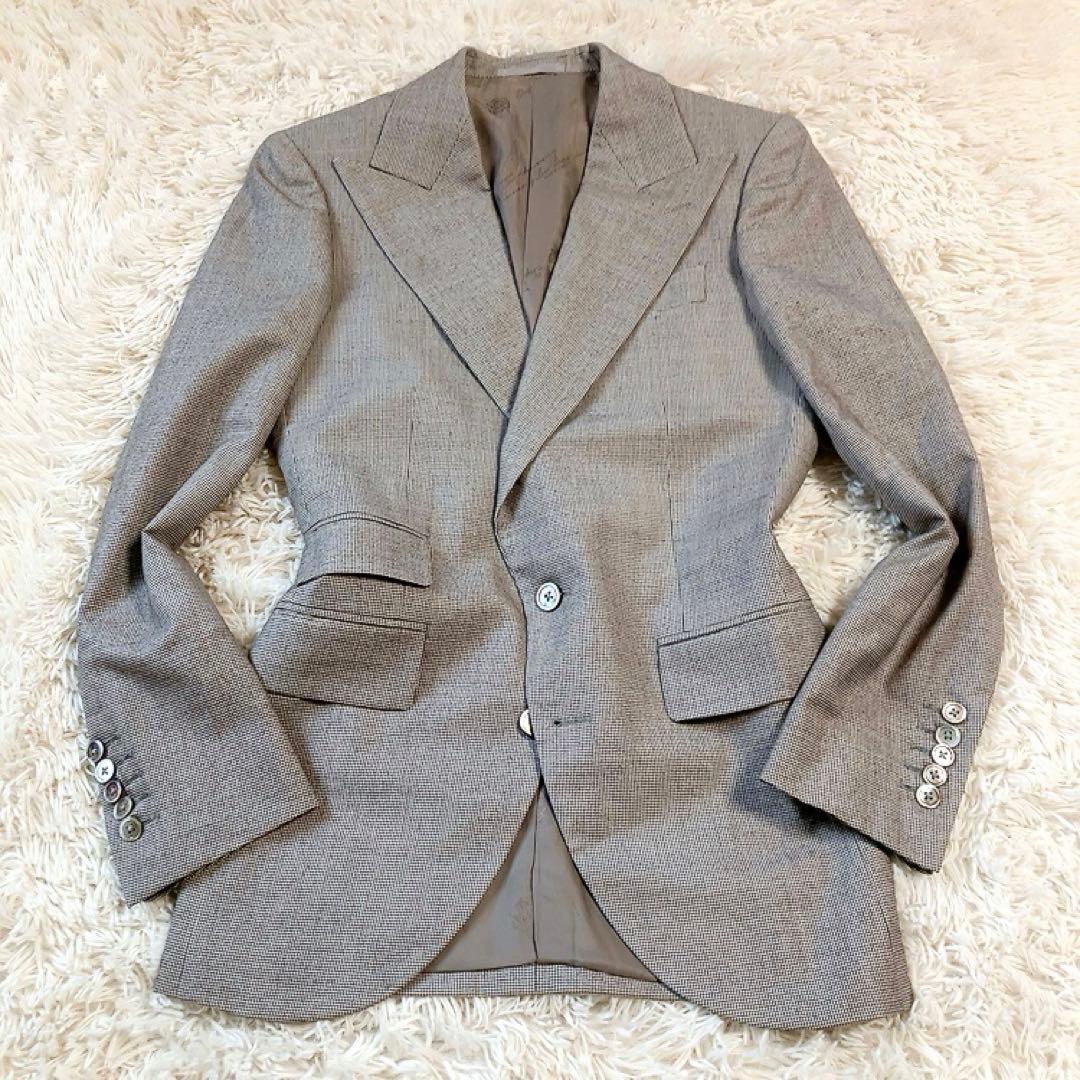 裏地ロゴ・160's】Loro Piana スーツ 千鳥柄 正規緑タグ L貝釦 - メルカリ