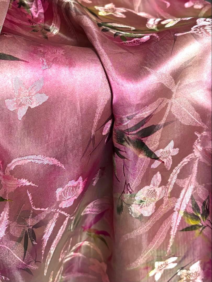 桃色ワカメ様専用ページ】ジャカード シルク チャイナドレス ロング