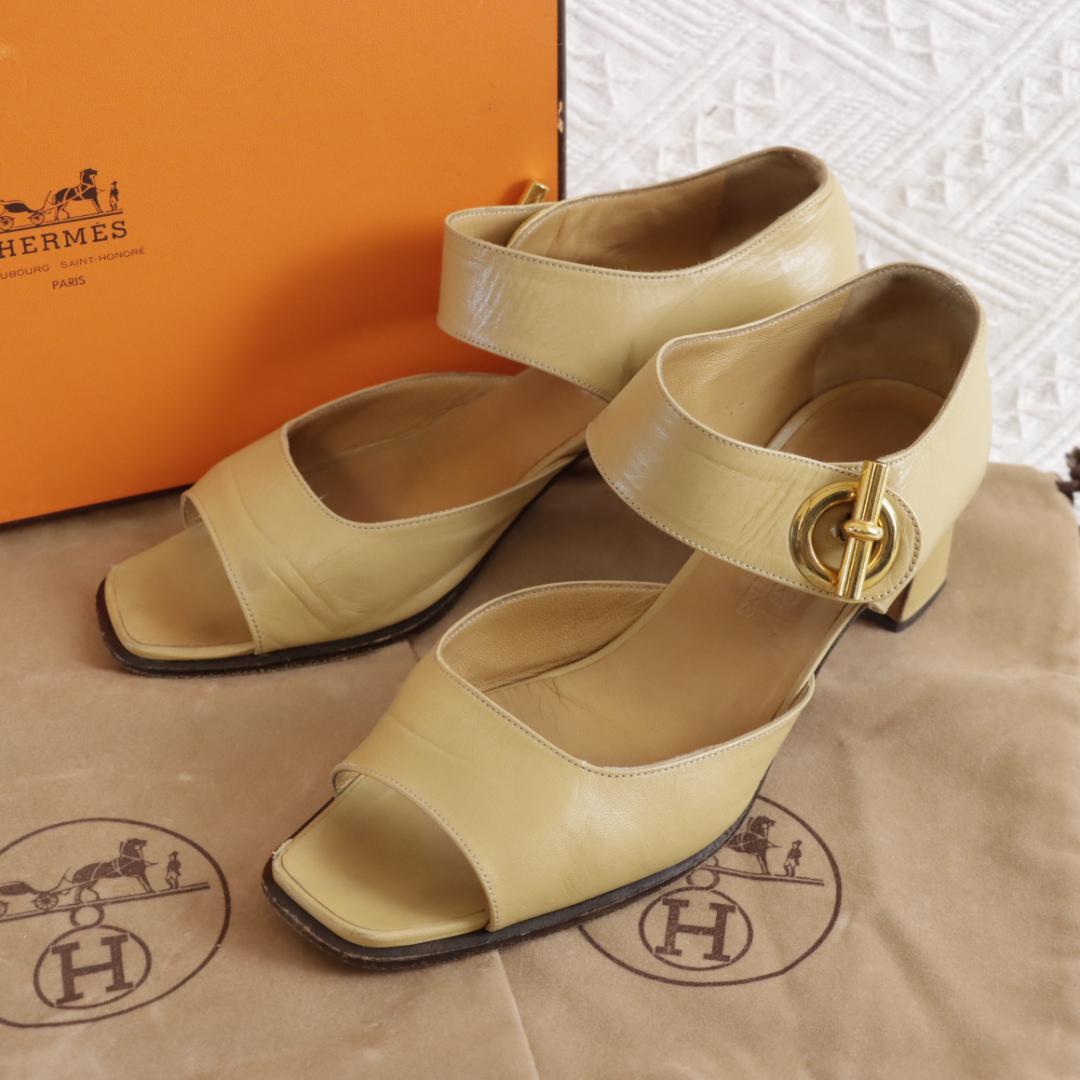レア！Hermes　エルメス　ミュール　サンダル　レザー　ゴールド 楽天市場】【新品】 エルメス サンダル キュート 35.5サイズ 約22.5cm