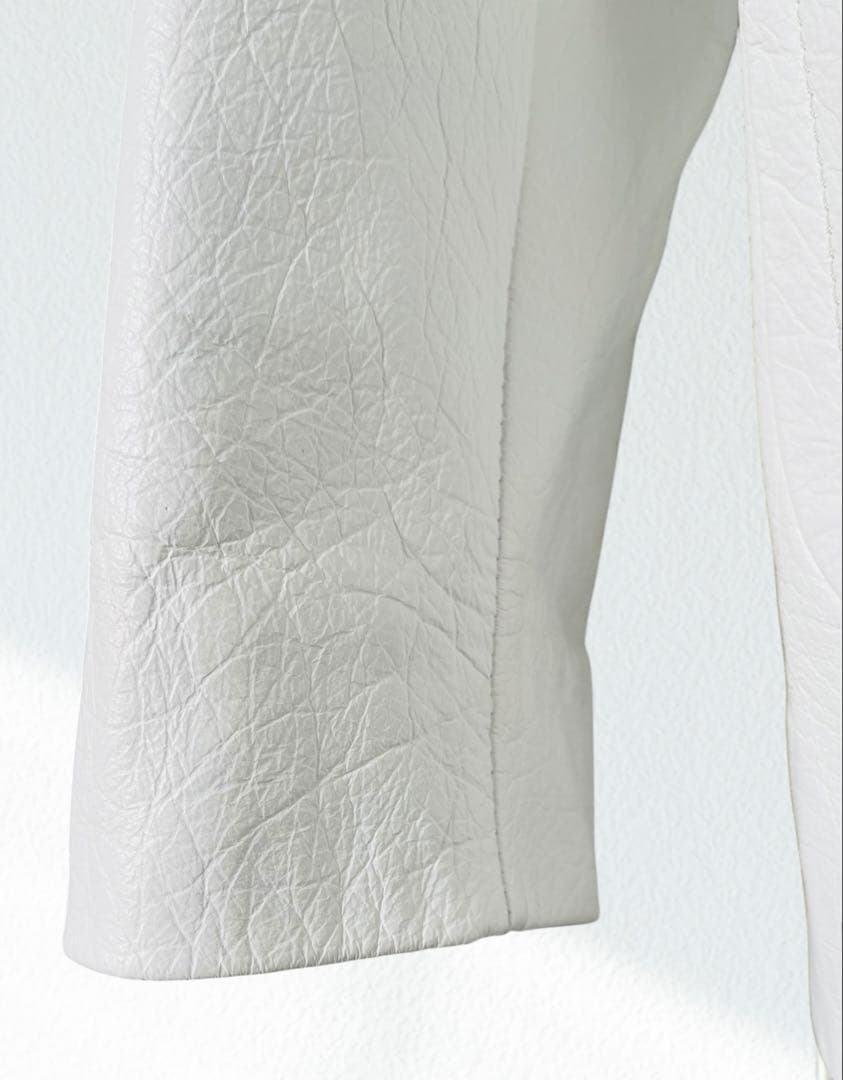 MERYLL ROGGE レザー ジャケット 白 36 メリルロッゲ - メルカリ