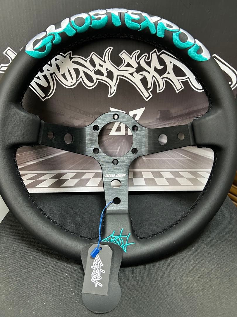 GHOSTEX POD ステアリングホイール ブラック/青 GHOST EXPOD ゴーストエキスポッド Purple パープル GEステアリング
