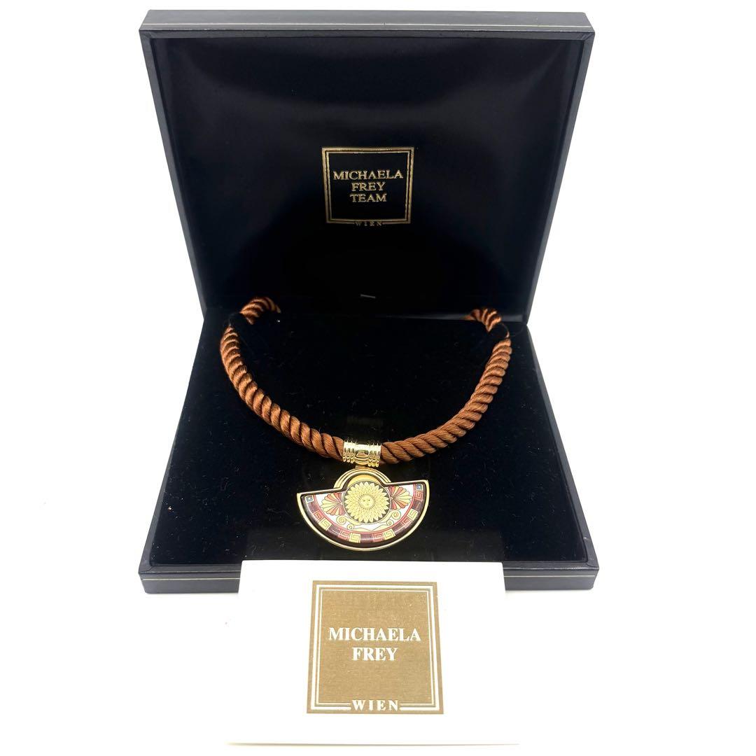 極美品 MICHAELA FREY ネックレス ロープチェーン ロゴ金具 箱付き