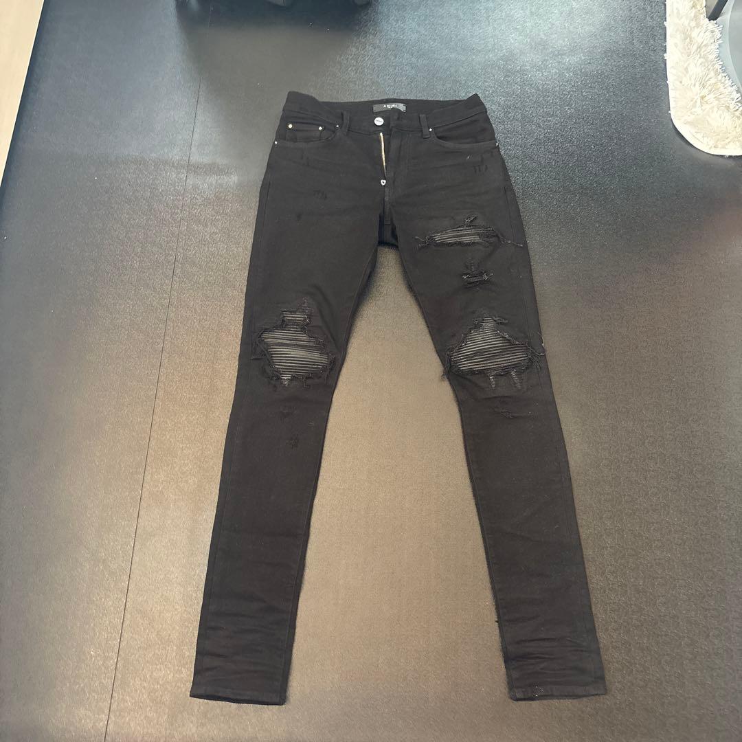 AMIRI アミリ MX1 デニム ブラック 30 レザーパッチ本日まで‼️ - メルカリ