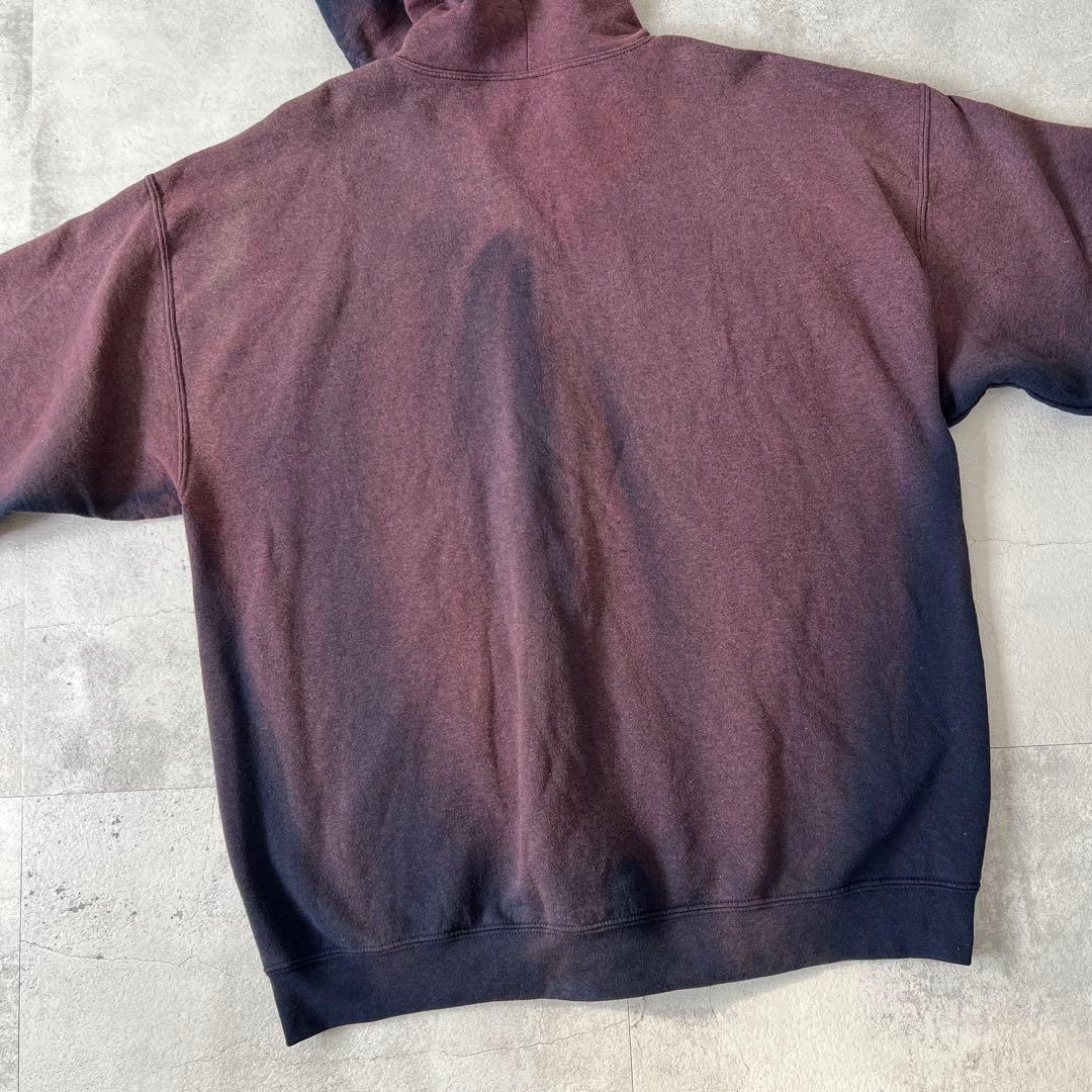 一点物 Boro 鬼フェード ボロ パーカー ジップアップ パープル