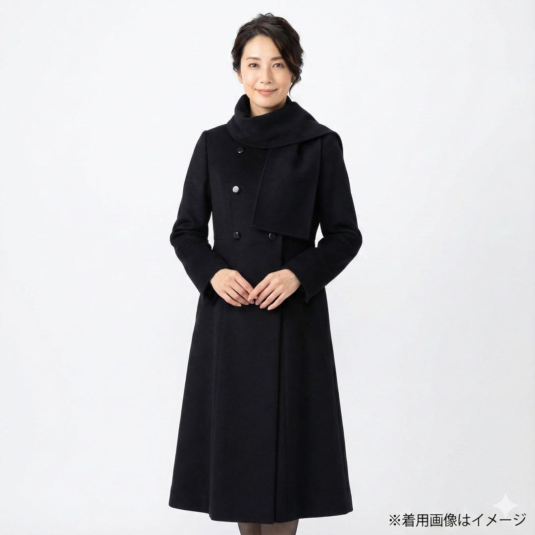 美品✨タグ付 マダムヒロコ×ニュイ 尾州ウール ロングコート 黒