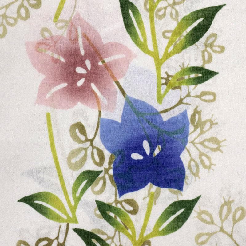 《新品『竺仙』反物◆紙糸ゆかた『桔梗』注染細川染め◆白◆反24-35》