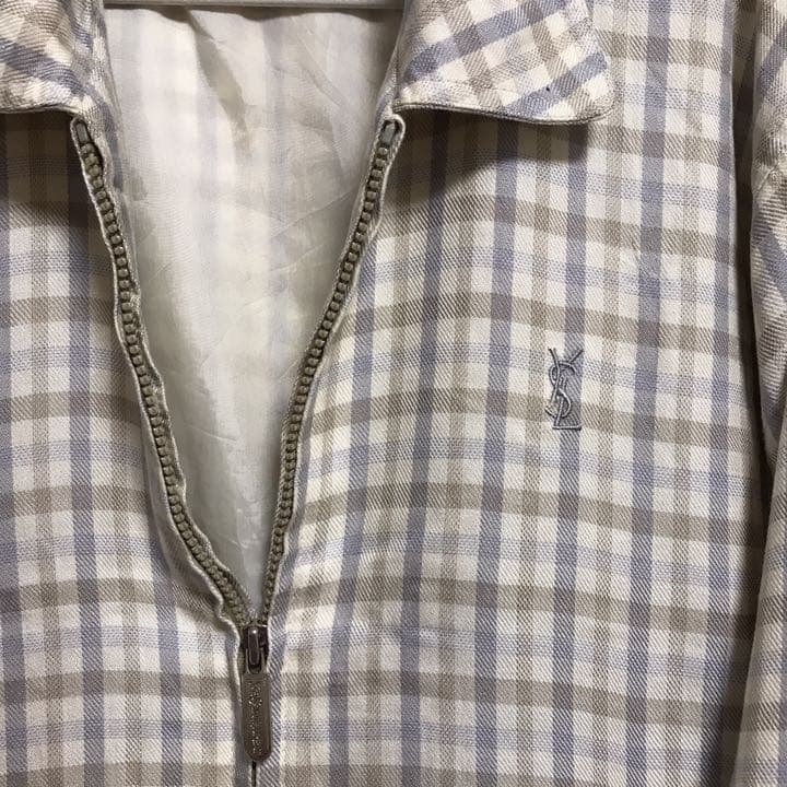 イヴ・サンローラン チェックブルゾン 古着 - メルカリ