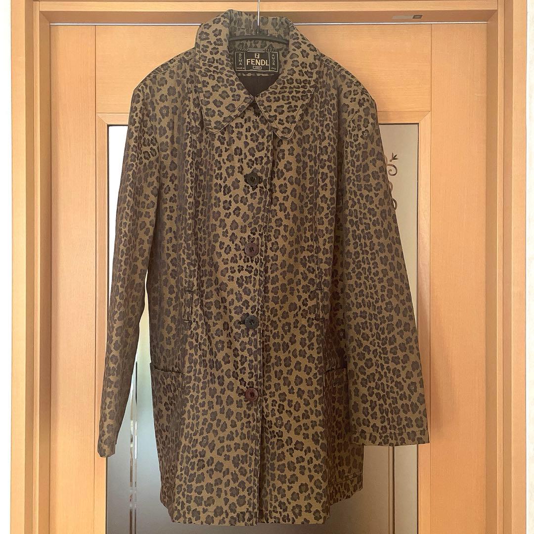 FENDIレオパード柄ジャケット 中古・古着通販】FENDI (フェンディ) レオパード柄ジャケット ブラウン
