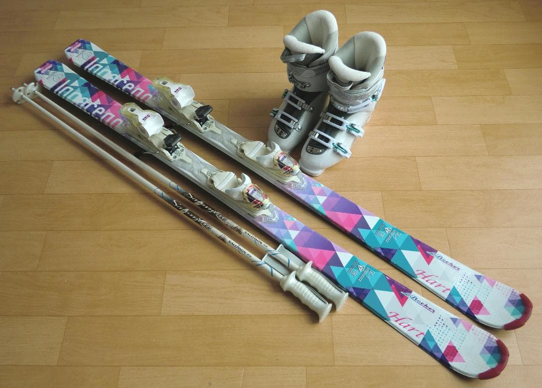 □□送料無料□Hart□女性用スキーフルセット□板150靴25□メンテ付