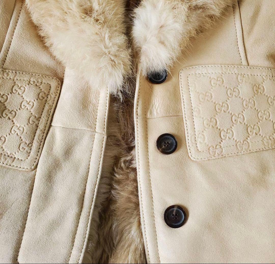 GUCCI リアルムートン シーリングムートンレザーGGコート - メルカリ
