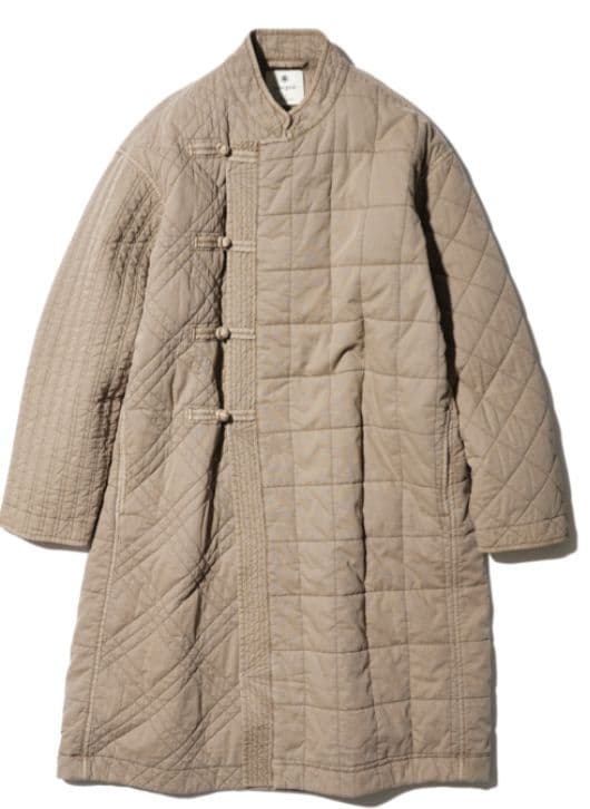 美品 peak キルティング コート L カーキ ベルーナ BELLUNA パイピング中わたキルティングコート （カーキ） -靴