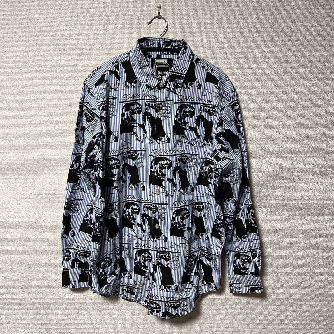 SONIC YOUTH/GOO SCRATCH柄 レギュラーカラーシャツ シャツ SONIC YOUTH/GOO SCRATCH柄 レギュラーカラーシャツ 🎮 メンズ