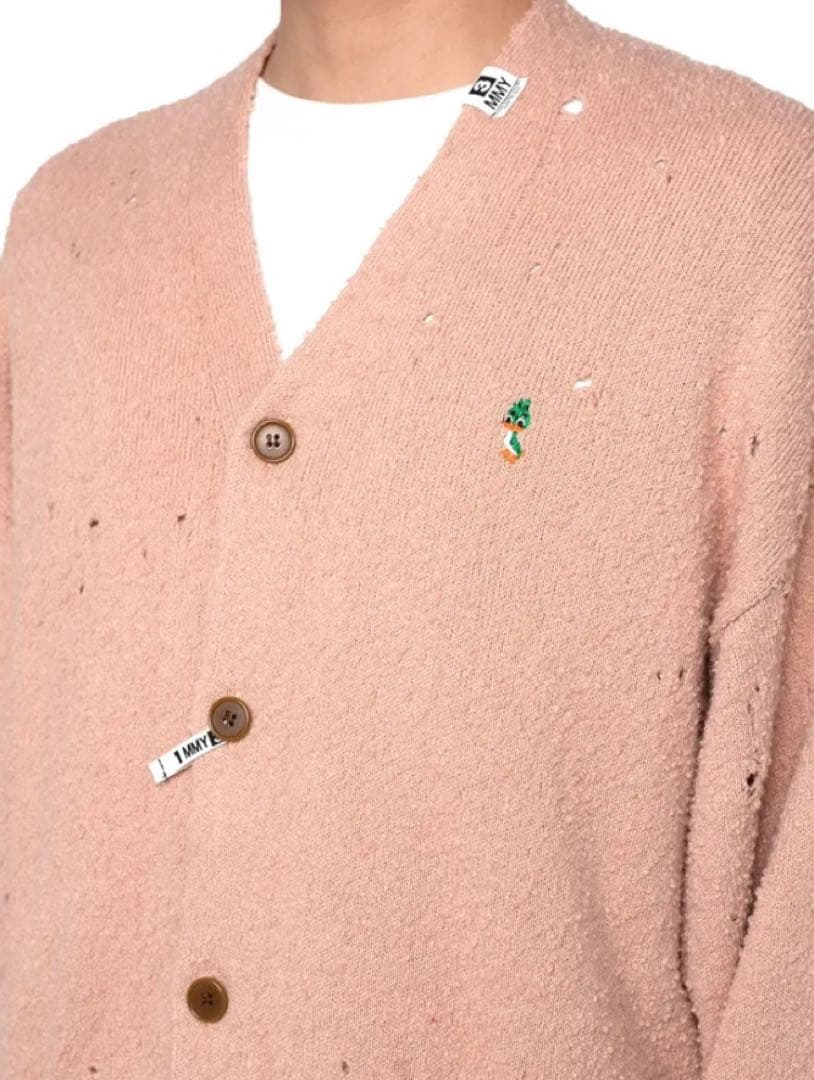 メゾンミハラヤスヒロ ダメージニットカーディガン ピンク 佐久間大介