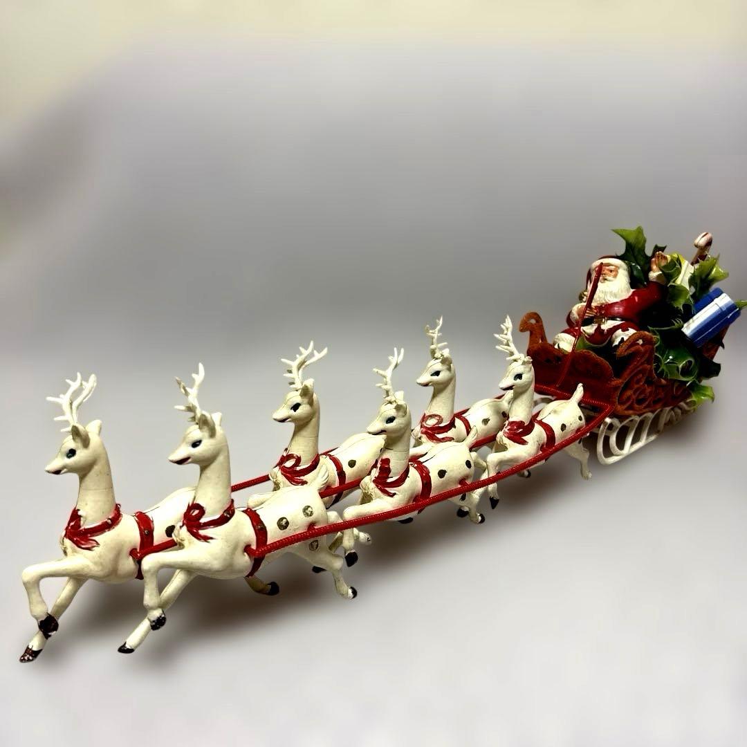 ヴィンテージXmasサンタクロースとトナカイのソリ Amazon.co.jp: サンタクロース トナカイのそり コレクティブル