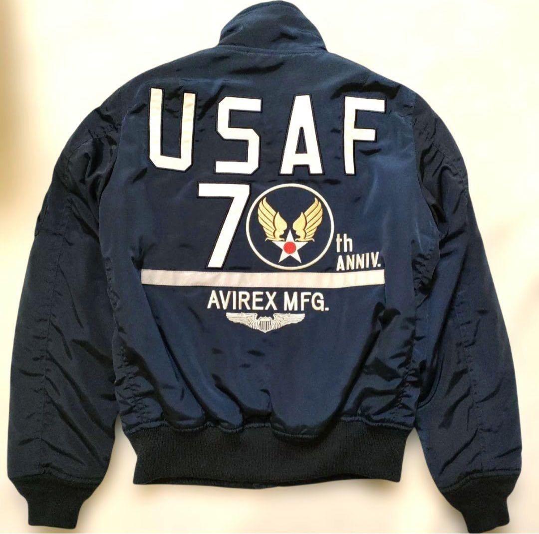 希少 美品】AVIREX USAF 70周年記念 MA-1 ネイビー S - メルカリ
