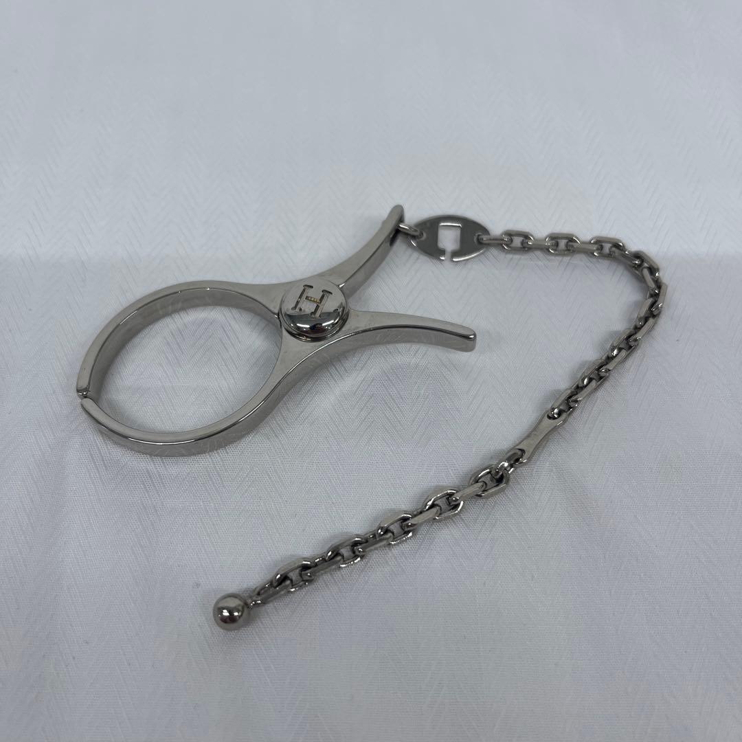 美品　エルメス　グローブホルダー　シルバー　チャーム　チェーン　キーホルダー HERMES（エルメス） グローブホルダー 手袋ホルダー フィルー シルバー