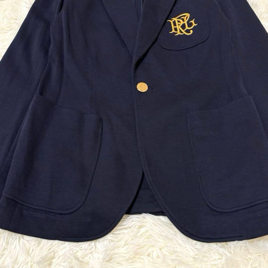 ラルフローレン】テーラードジャケット 紺ブレ 金ボタン ロゴ刺繍 6 L